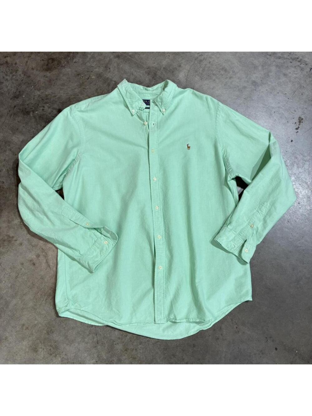polo mint green soft cotton button up xxl 26x32